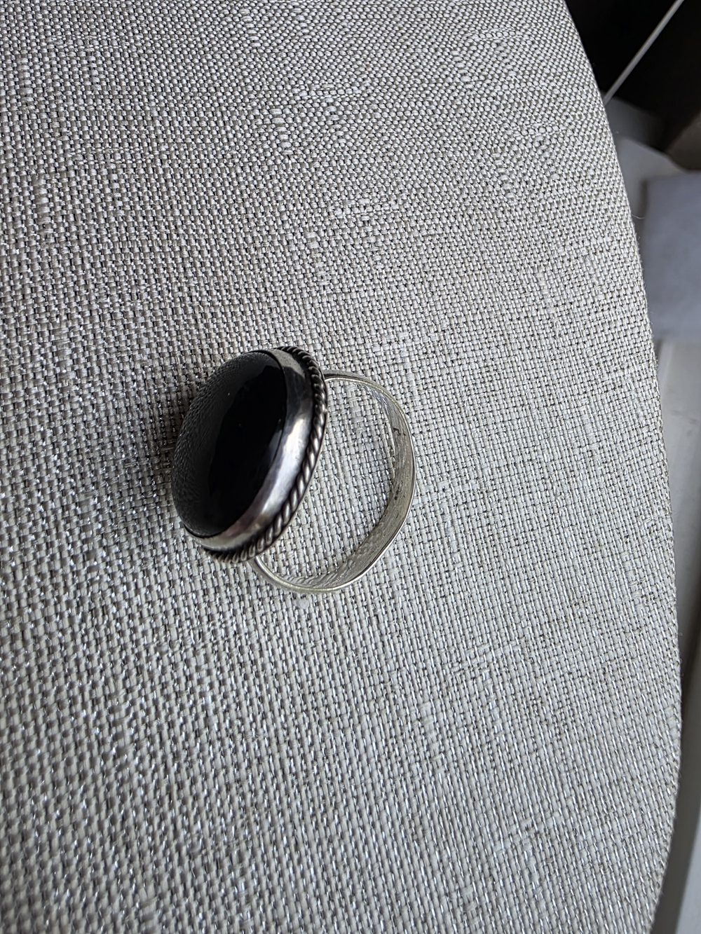 Sterling Silver Black Onyx Oval Men's Ring Size 11.5 - Picture 9 of 16